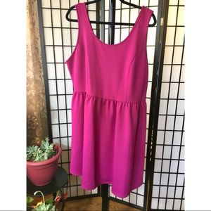 F21+ Magenta Scuba Knit Skater Dress